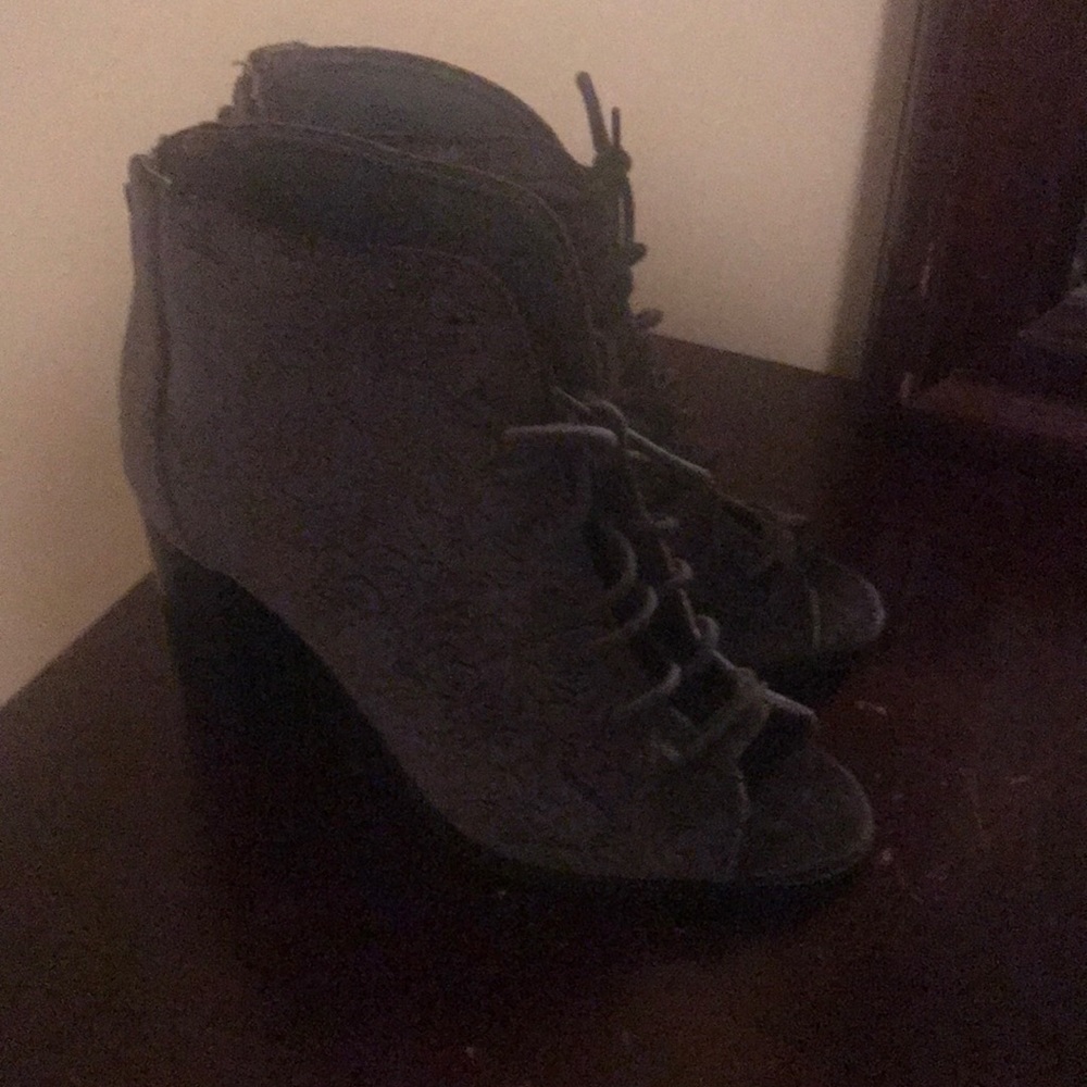 Gray Suede Booties - image 2